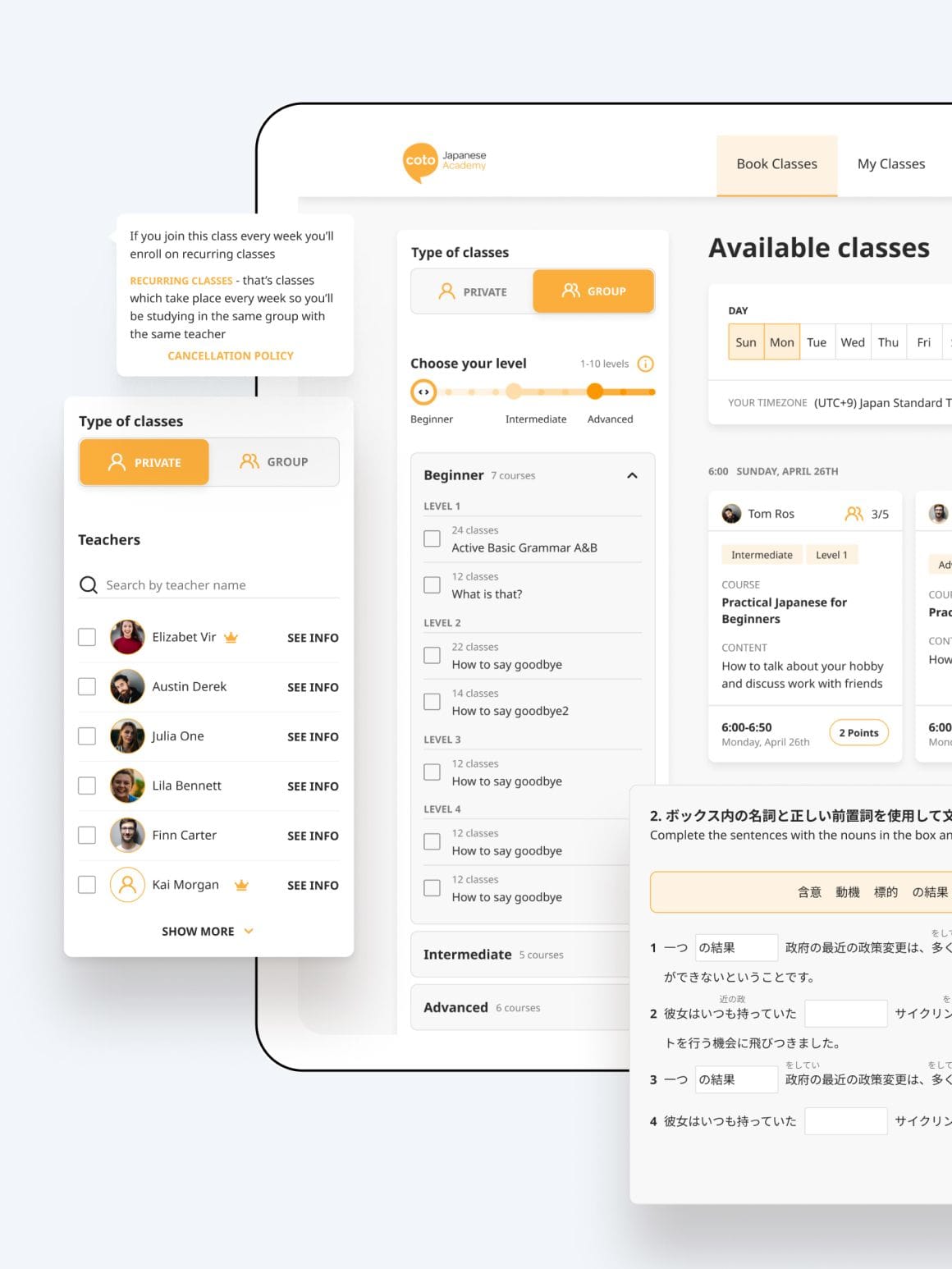 e-learning platform for Japanese language