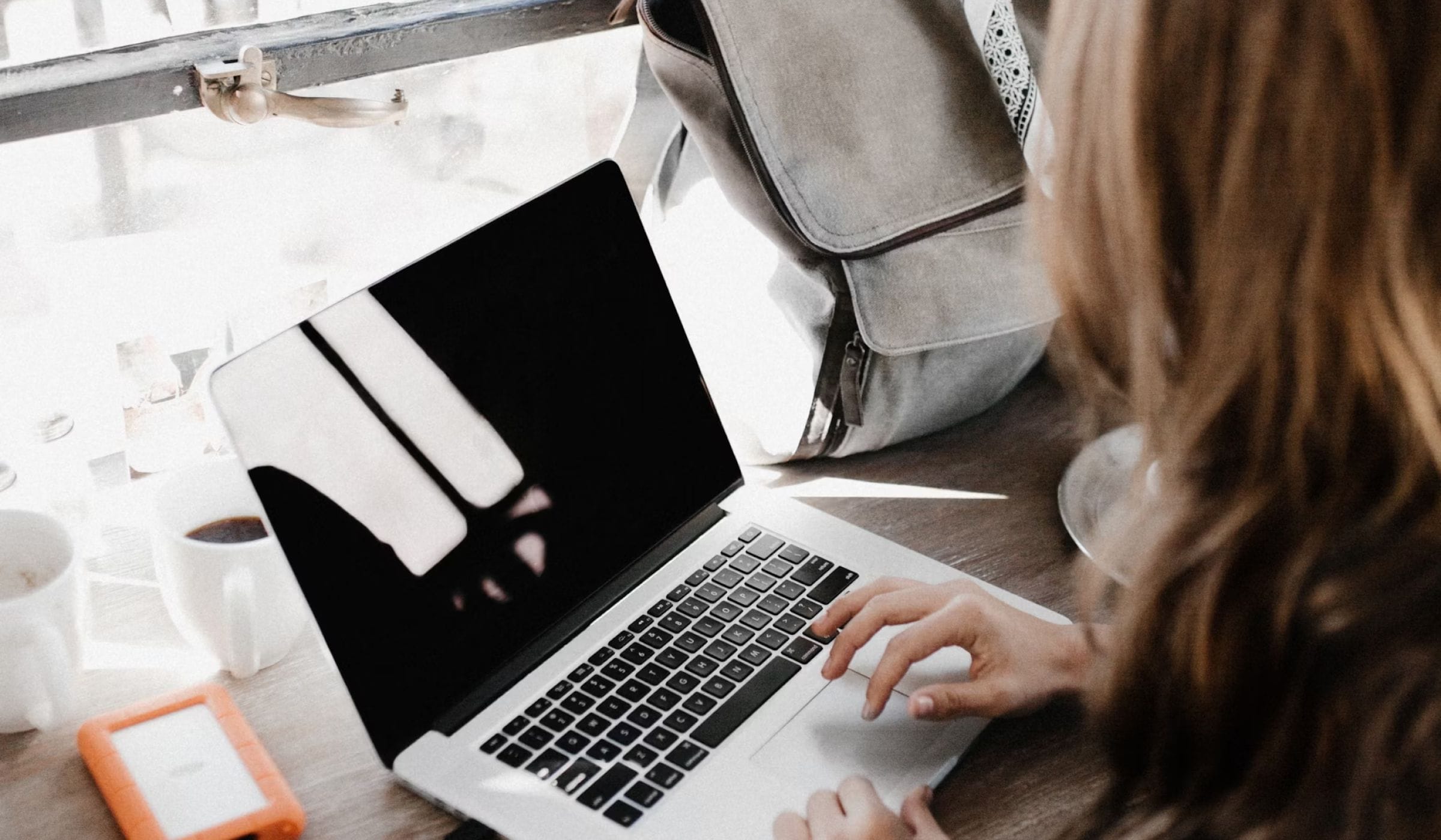 girl with a laptop