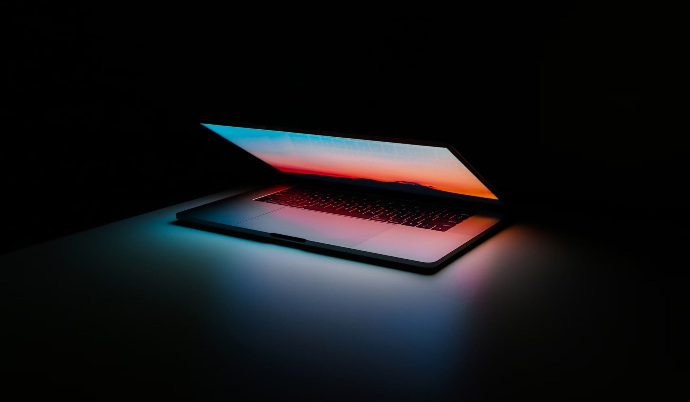 laptop in the dark