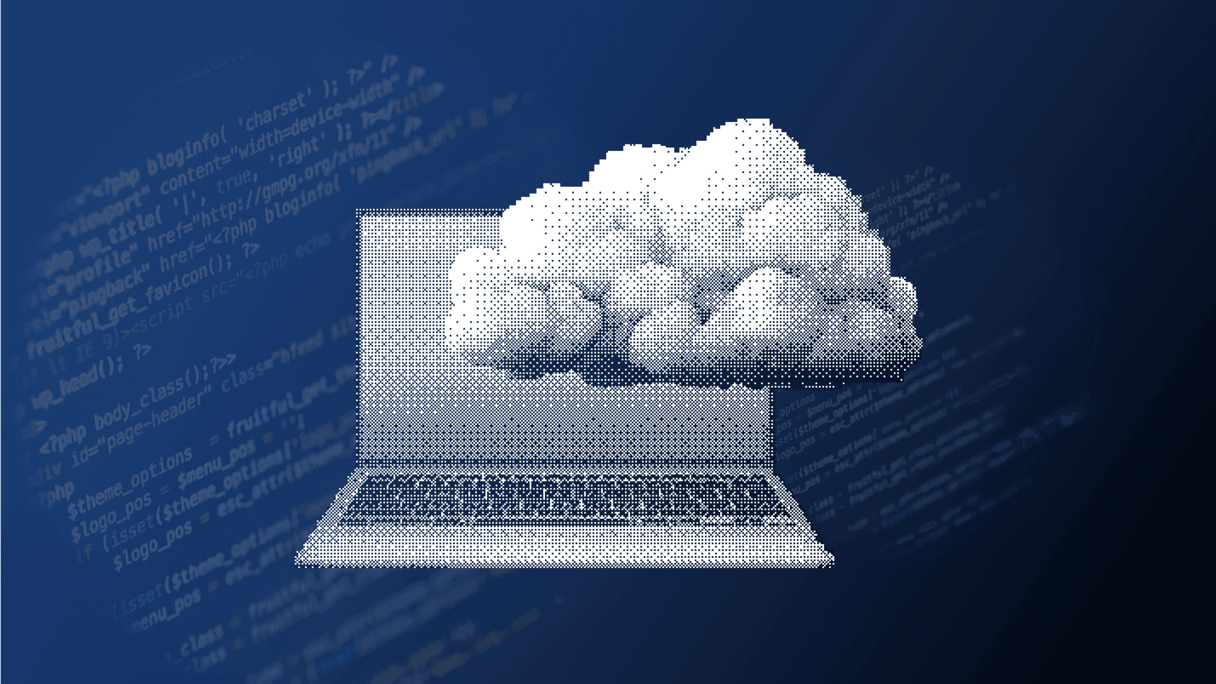 laptop with graphic cloud